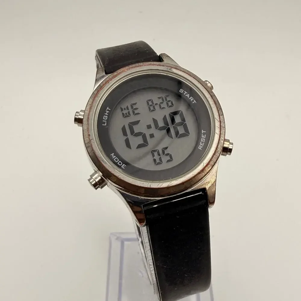 Time and Tru Women's Silver Tone Digital Watch - New Battery